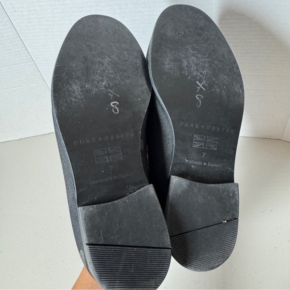 Duke + Dexter Black Camo Canvas Loafers Size 7 Handmade in England Slip-On Shoes - Picture 8 of 11